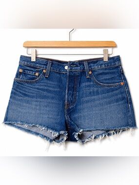 Levi's 501 Original Women's Denim Shorts Size 28 High Rise Cutoff Raw Hem